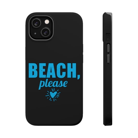 DistinctInk Tough Case for Apple iPhone 14 (6.1" Screen), Compatible with MagSafe Charging - Beach, Please