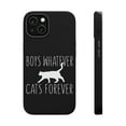 thumbnail image 1 of DistinctInk Tough Case for Apple iPhone 14 (6.1" Screen), Compatible with MagSafe Charging - Boys Whatever, Cats Forever, 1 of 6