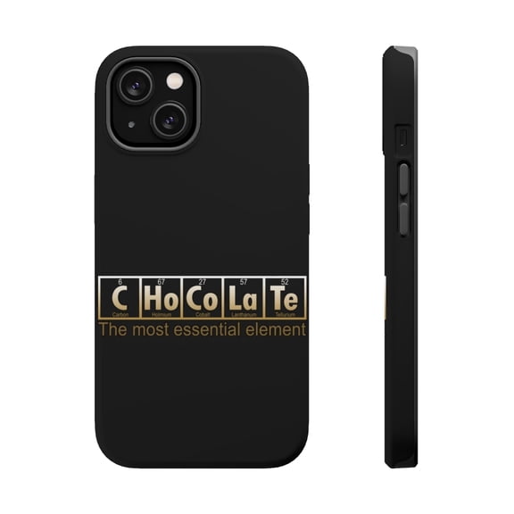 DistinctInk MagSafe Tough Case for Apple iPhone 14 (6.1" Screen) - Chocolate The Most Essential Element - Slim Profile Design