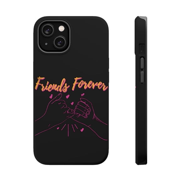 DistinctInk MagSafe Tough Case for Apple iPhone 14 (6.1" Screen) - Friends Forever - Shockproof Protection