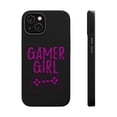 thumbnail image 1 of DistinctInk Tough Case for Apple iPhone 14 (6.1" Screen), Compatible with MagSafe Charging - Gamer Girl - Video Games, 1 of 6