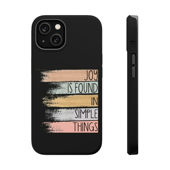 DistinctInk MagSafe Tough Case for Apple iPhone 14 (6.1" Screen) - Joy Found Simple Things - Slim Profile Design