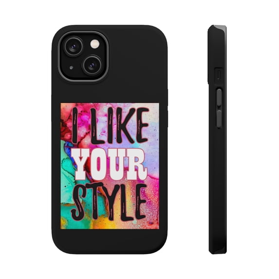 DistinctInk MagSafe Tough Case for Apple iPhone 14 (6.1" Screen) - Like Your Style - Tempered Glass Back
