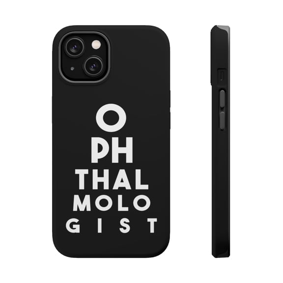 DistinctInk MagSafe Tough Case for Apple iPhone 14 (6.1" Screen) - Ophthalmologist Eye Chart - Lightweight Grip