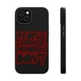 thumbnail image 1 of DistinctInk MagSafe Tough Case for Apple iPhone 14 (6.1" Screen) - People Change Memories Don't - Wireless Charging Compatible, 1 of 6