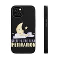 thumbnail image 1 of DistinctInk Tough Case for Apple iPhone 14 (6.1" Screen), Compatible with MagSafe Charging - Sleep Is Best Meditation, 1 of 6