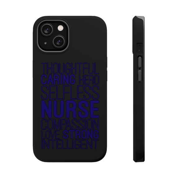 DistinctInk Tough Case for Apple iPhone 14 (6.1" Screen), Compatible with MagSafe Charging - Thoughtful Caring Hero Selfless Nurse