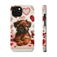 thumbnail image 1 of DistinctInk Tough Case for Apple iPhone 14 (6.1" Screen), Compatible with MagSafe Charging - Valentine's Day Brussel Griffon Puppy, 1 of 6