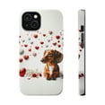 thumbnail image 1 of DistinctInk Tough Case for Apple iPhone 14 (6.1" Screen), Compatible with MagSafe Charging - Valentine's Day Dachshund, 1 of 6