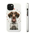 thumbnail image 1 of DistinctInk Tough Case for Apple iPhone 14 (6.1" Screen), Compatible with MagSafe Charging - Valentine's Day German Shorthaired Pointer, 1 of 6