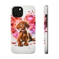 thumbnail image 1 of DistinctInk Tough Case for Apple iPhone 14 (6.1" Screen), Compatible with MagSafe Charging - Valentine's Day Vizsla Puppy, 1 of 6