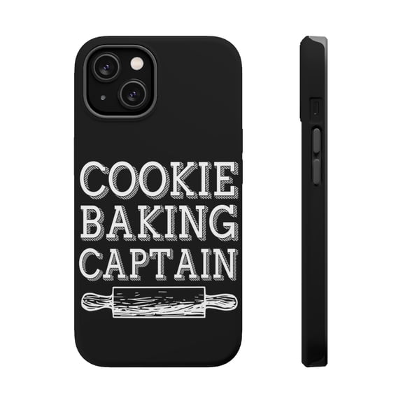 DistinctInk MagSafe Tough Case for Apple iPhone 14 Plus (6.7" Screen) - Cookie Baking Captain Rolling Pin - Lightweight Grip