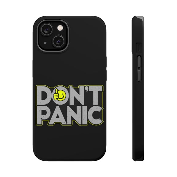 DistinctInk MagSafe Tough Case for Apple iPhone 14 Plus (6.7" Screen) - Don't Panic - Shockproof Protection
