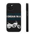 thumbnail image 1 of DistinctInk Tough Case for Apple iPhone 14 PLUS (6.7" Screen), Compatible with MagSafe Charging - I Don't Snore, I Dream I'm a Motorcycle, 1 of 6