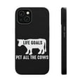 thumbnail image 1 of DistinctInk Tough Case for Apple iPhone 14 PLUS (6.7" Screen), Compatible with MagSafe Charging - Life Goals, Pet All The Cows, 1 of 6