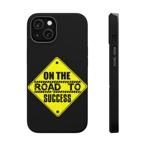 DistinctInk MagSafe Tough Case for Apple iPhone 14 Plus (6.7" Screen) - Road To Success - Wireless Charging Compatible