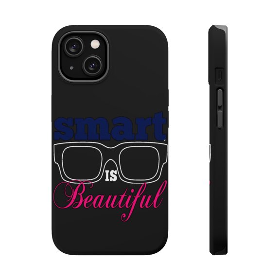 DistinctInk Tough Case for Apple iPhone 14 PLUS (6.7" Screen), Compatible with MagSafe Charging - Smart Is Beautiful