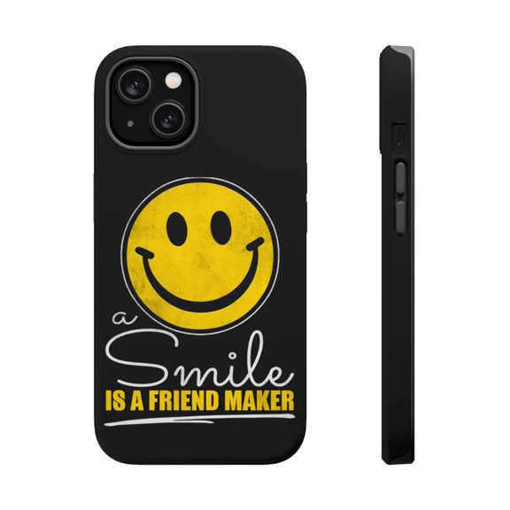 DistinctInk MagSafe Tough Case for Apple iPhone 14 Plus (6.7" Screen) - Smile Friendship Maker - Shockproof Protection