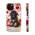 thumbnail image 1 of DistinctInk MagSafe Tough Case for Apple iPhone 14 Plus (6.7" Screen) - Valentine's Day Pulik Puppy - Slim Profile Design, 1 of 6