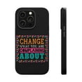 thumbnail image 1 of DistinctInk MagSafe Tough Case for Apple iPhone 14 Pro (6.1" Screen) - Change What Complaining About - Tempered Glass Back, 1 of 6