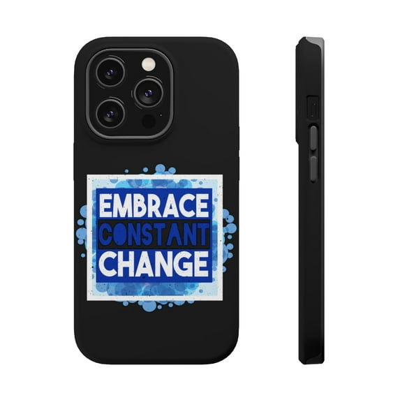 DistinctInk MagSafe Tough Case for Apple iPhone 14 Pro (6.1" Screen) - Embrace Constant Change - Raised Bezel Screen Guard
