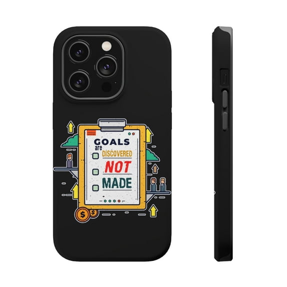 DistinctInk MagSafe Tough Case for Apple iPhone 14 Pro (6.1" Screen) - Goals Discovered Not Made - Lightweight Grip