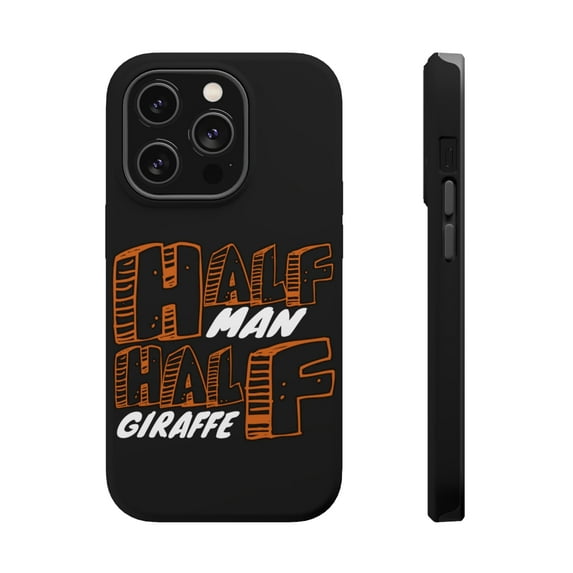 DistinctInk MagSafe Tough Case for Apple iPhone 14 Pro (6.1" Screen) - Half Man Half Giraffe - Lightweight Grip