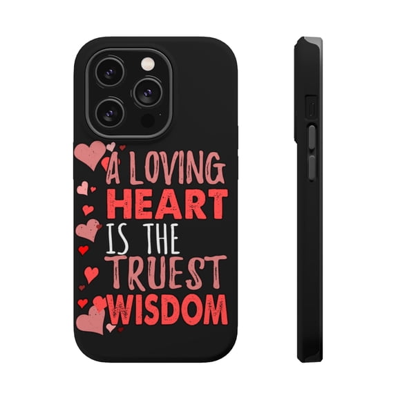 DistinctInk MagSafe Tough Case for Apple iPhone 14 Pro (6.1" Screen) - Loving Heart Truest Wisdom - Lightweight Grip