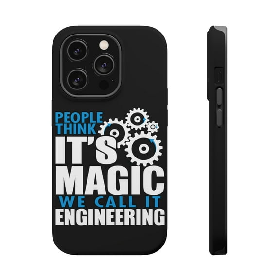 DistinctInk MagSafe Tough Case for Apple iPhone 14 Pro (6.1" Screen) - People Think It's Magic It's Engineering - Slim Profile Design