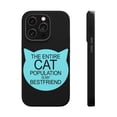 thumbnail image 1 of DistinctInk MagSafe Tough Case for Apple iPhone 14 Pro Max (6.7" Screen) - Cat Population is My Best Friend - Slim Profile Design, 1 of 6