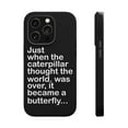 thumbnail image 1 of DistinctInk MagSafe Tough Case for Apple iPhone 14 Pro Max (6.7" Screen) - Caterpillar Though World Was Over Butterfly - Shockproof Protection, 1 of 6
