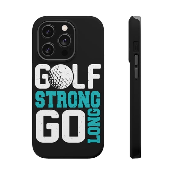 DistinctInk Tough Case for Apple iPhone 14 Pro MAX (6.7" Screen), Compatible with MagSafe Charging - Golf Strong Go Long