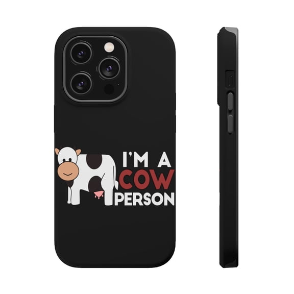 DistinctInk MagSafe Tough Case for Apple iPhone 14 Pro Max (6.7" Screen) - I'm A Cow Person - Slim Profile Design