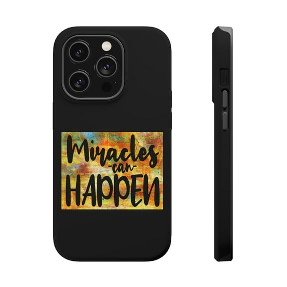 DistinctInk MagSafe Tough Case for Apple iPhone 14 Pro Max (6.7" Screen) - Miracles Can Happen - Wireless Charging Compatible
