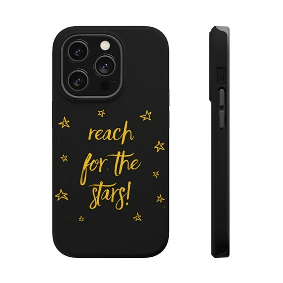 DistinctInk MagSafe Tough Case for Apple iPhone 14 Pro Max (6.7" Screen) - Reach For The Stars - Raised Bezel Screen Guard