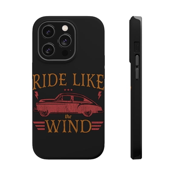 DistinctInk MagSafe Tough Case for Apple iPhone 14 Pro Max (6.7" Screen) - Ride Like The Wind - Tempered Glass Back