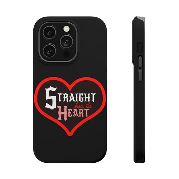 DistinctInk Tough Case for Apple iPhone 14 Pro MAX (6.7" Screen), Compatible with MagSafe Charging - Straight From Heart
