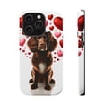 thumbnail image 1 of DistinctInk MagSafe Tough Case for Apple iPhone 14 Pro Max (6.7" Screen) - Valentine's Day American Water Spaniel - Slim Profile Design, 1 of 6