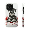 thumbnail image 1 of DistinctInk Tough Case for Apple iPhone 14 Pro MAX (6.7" Screen), Compatible with MagSafe Charging - Valentine's Day Miniature Schnauzer Puppy, 1 of 6