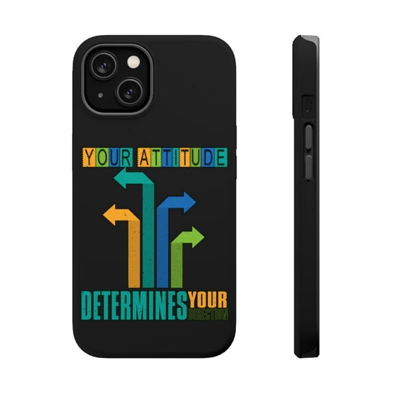DistinctInk MagSafe Tough Case for Apple iPhone 15 (6.1" Screen) - Attitude Determines Direction - Shockproof Protection