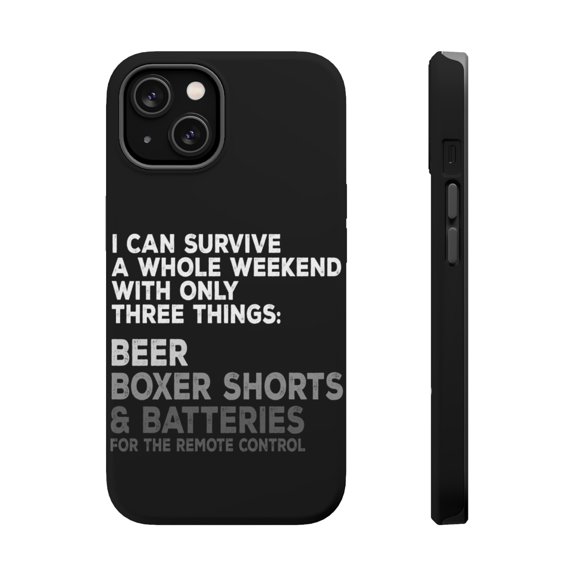 DistinctInk MagSafe Tough Case for Apple iPhone 15 (6.1" Screen) - Can Survive with Only Beer Boxers Batteries - Slim Profile Design