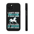 thumbnail image 1 of DistinctInk MagSafe Tough Case for Apple iPhone 15 (6.1" Screen) - Perfectly Capable Horse - Tempered Glass Back, 1 of 6