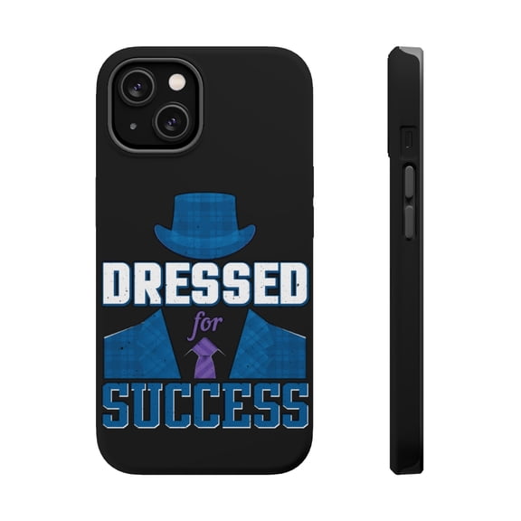 DistinctInk Tough Case for Apple iPhone 15 (6.1" Screen), Compatible with MagSafe Charging - Dressed For Success