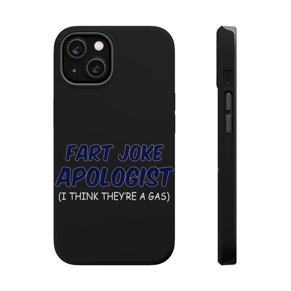 DistinctInk MagSafe Tough Case for Apple iPhone 15 (6.1" Screen) - Fart Joke Apologist I Think They're a Gas - Raised Bezel Screen Guard