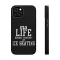 thumbnail image 1 of DistinctInk MagSafe Tough Case for Apple iPhone 15 (6.1" Screen) - My Life Mainly Consists of Ice Skating - Raised Bezel Screen Guard, 1 of 6