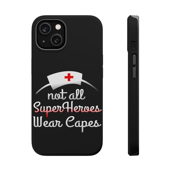 DistinctInk MagSafe Tough Case for Apple iPhone 15 (6.1" Screen) - Not All Super Heroes Wear Capes - Shockproof Protection