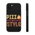 thumbnail image 1 of DistinctInk Tough Case for Apple iPhone 15 (6.1" Screen), Compatible with MagSafe Charging - Pizza Never Goes Out Of Style, 1 of 6