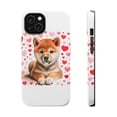 thumbnail image 1 of DistinctInk Tough Case for Apple iPhone 15 (6.1" Screen), Compatible with MagSafe Charging - Valentine's Day Shiba Inu Puppy, 1 of 6