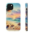thumbnail image 1 of DistinctInk Tough Case for Apple iPhone 15 PLUS (6.7" Screen), Compatible with MagSafe Charging - "A Serene Sunset on an Empty Beach", 1 of 6