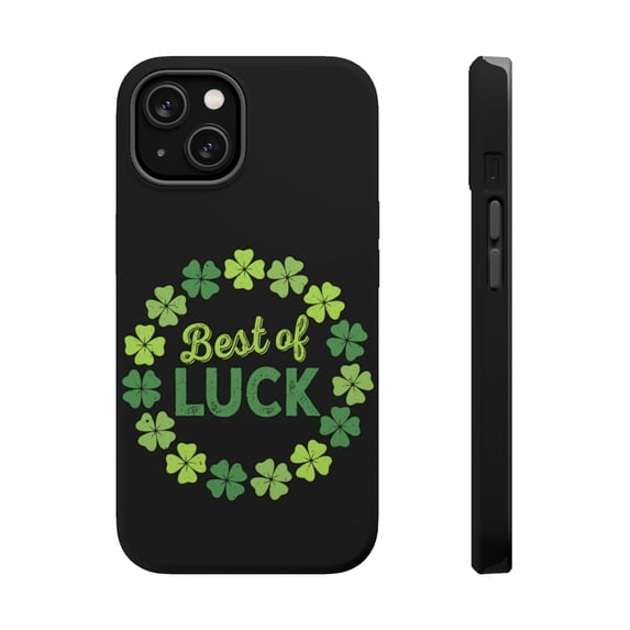 DistinctInk MagSafe Tough Case for Apple iPhone 15 Plus (6.7" Screen) - Best Of Luck - Slim Profile Design